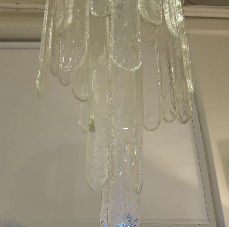 Pair of Murano Glass Chandelier by Mazzega. In Excellent Condition In Miami, FL