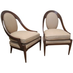 Vintage Pair of Spoon Back Chairs