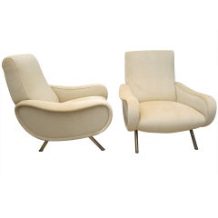 Two 1950's "Lady" Armchairs by Marco Zanuso.