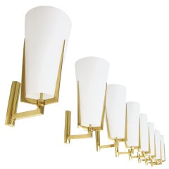 Exceptional Grouping of Eight Sconces by Stilnovo.