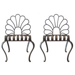 Pair of Metal Chairs by Jean Charles Moreux