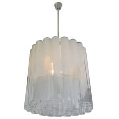 Tubular Glass Chandelier by Mazzega, Italy 1970s