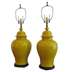 Pair of Ginger Jar Ceramic Lamps