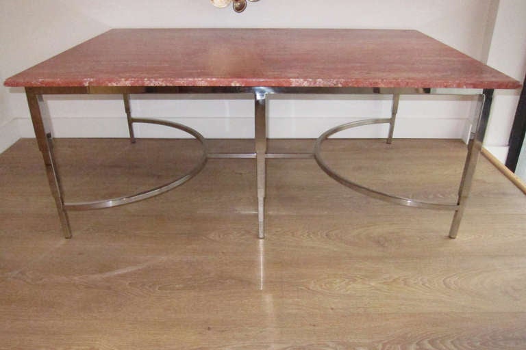 Rosso Verona Marble Coffee Table.
