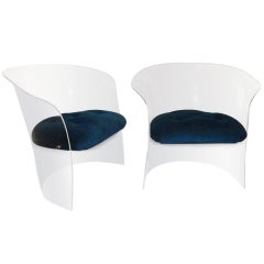 Pair of Lucite Chairs.
