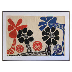 Vintage "Les Palmiers, " Tapestry by Alexander Calder