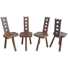 Three-Legged Italian Craft Chairs