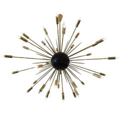 Vintage Oversized Sputnik Brass Chandelier, Italy.