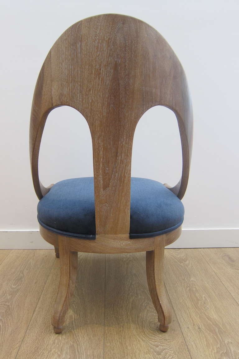 American Single Cerused Oak Spoon Back Chair.