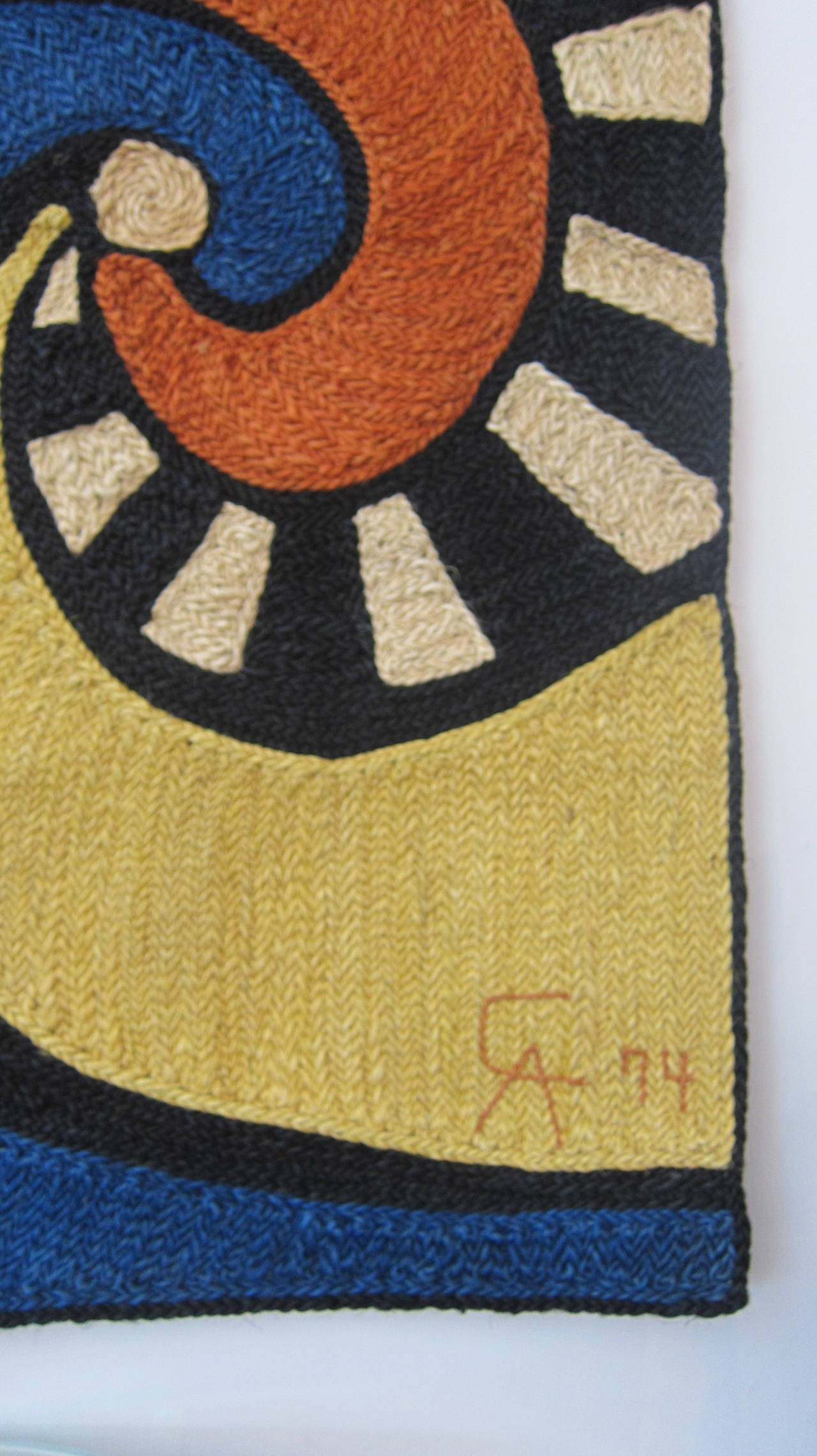 After Alexander Calder (1898-1976).
Bon Art.
Jute fiber wall hanging, 