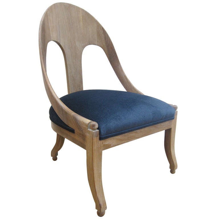Single Cerused Oak Spoon Back Chair. at 1stDibs spoon back chairs
