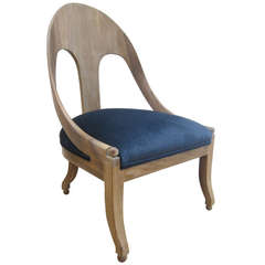 Single Cerused Oak Spoon Back Chair.