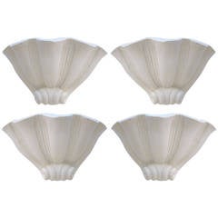 Group of Four Plaster Wall Sconces, France 1940's.