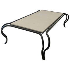 1940s Black Iron Coffee Table