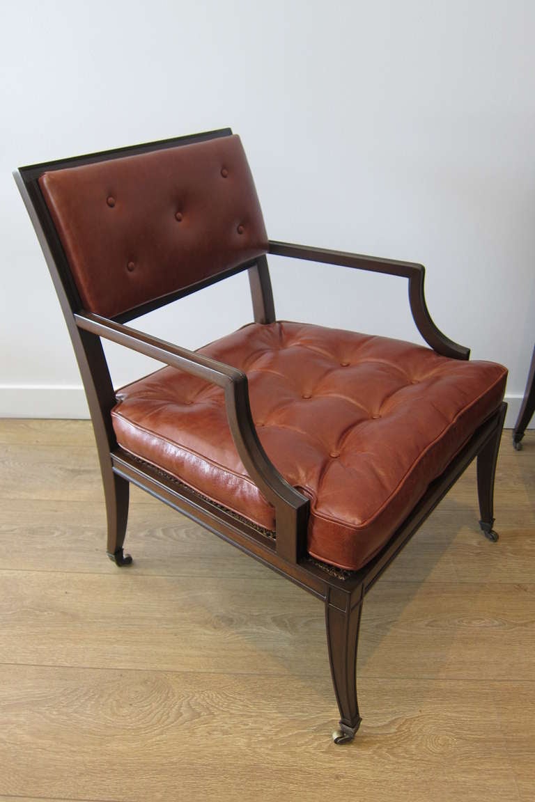 Regency Pair of  Library Armchairs by Grosfeld House
