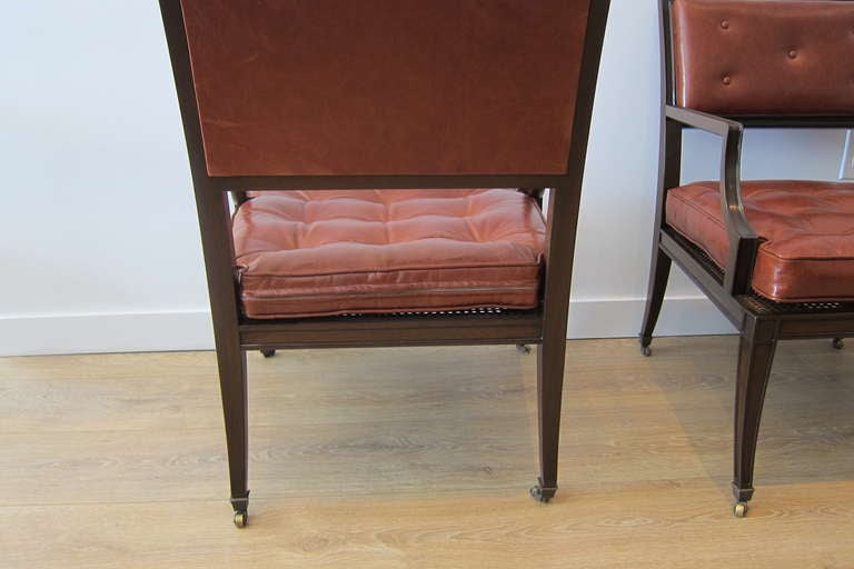 American Pair of  Library Armchairs by Grosfeld House