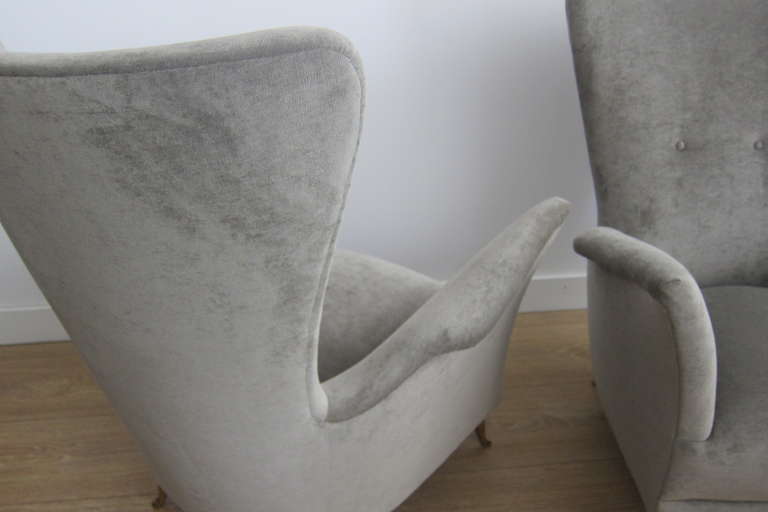 Mid-20th Century Pair of Petite Italian 1950 Lounge Chairs.