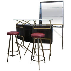 Rosewood and Brass Bar Suite, Italy, 1950