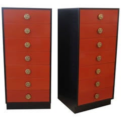 Pair of Tall Lingerie Chest of Drawers.