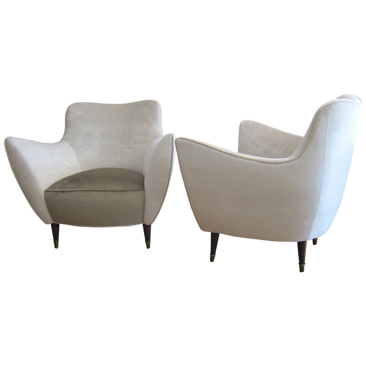 Pair of Italian Lounge Chairs by Guglielmo Veronesi at 1stdibs
