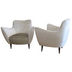 Pair of Italian Lounge Chairs by Guglielmo Veronesi