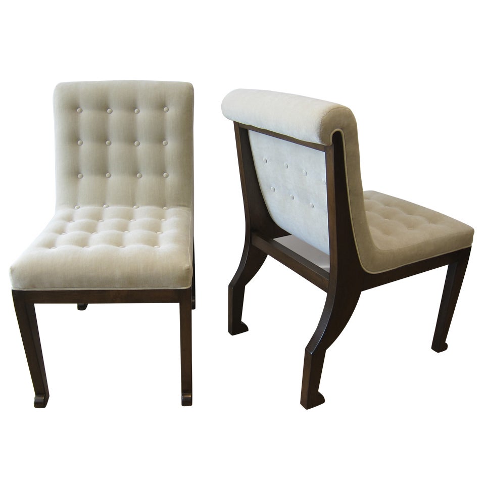 Pair of Slipper Chairs in the Manner of DuPlantier.