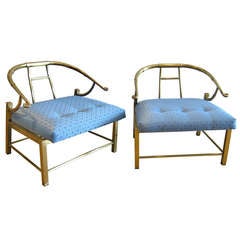 Pair of Brass Chairs by Mastercraft.