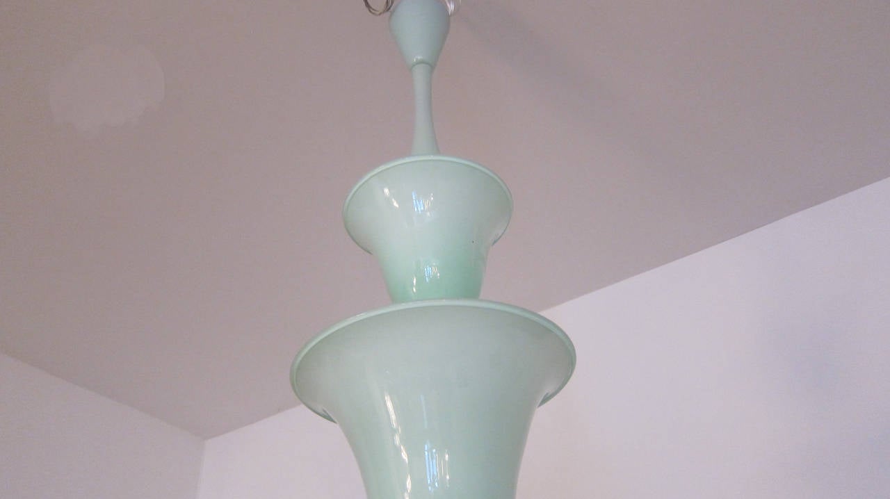 Rare Three-Tier Murano Glass Pendant by Venini, Italy 1950 In Excellent Condition In Miami, FL