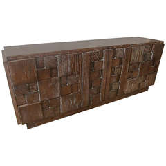 Cerused Oak Mosaic Chest of Drawers by Lane