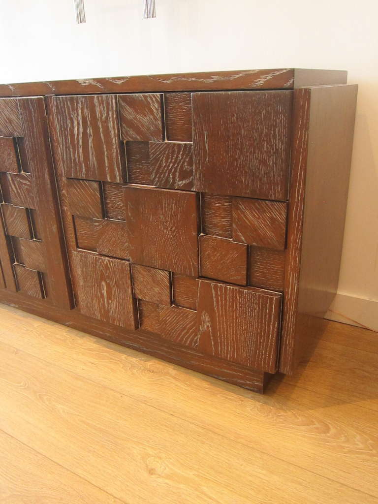 Cerused Oak Mosaic Chest of Drawers by Lane 1