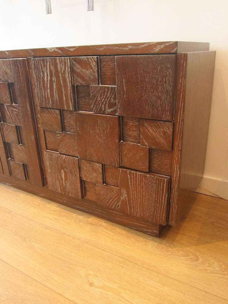 Cerused Oak Mosaic Chest of Drawers by Lane 2