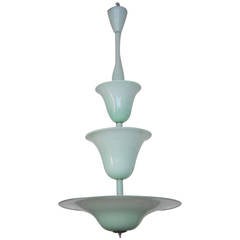Rare Three-Tier Murano Glass Pendant by Venini, Italy 1950