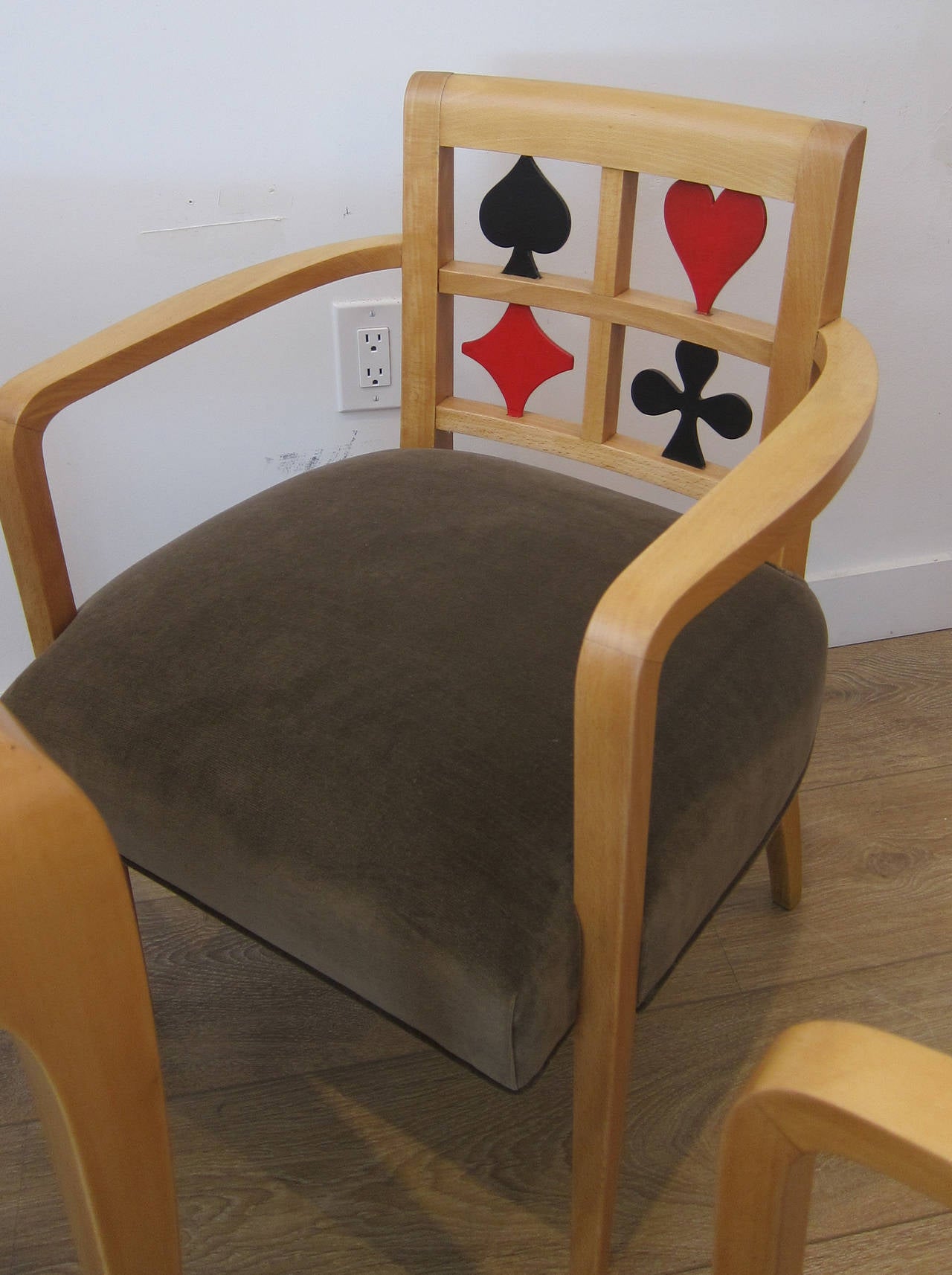 Game Table with Chairs, Jules Leleu Style In Excellent Condition In Miami, FL