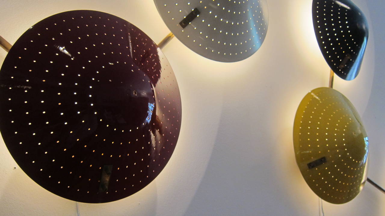Pair of Perforated Metal Wall Sconces. at 1stdibs