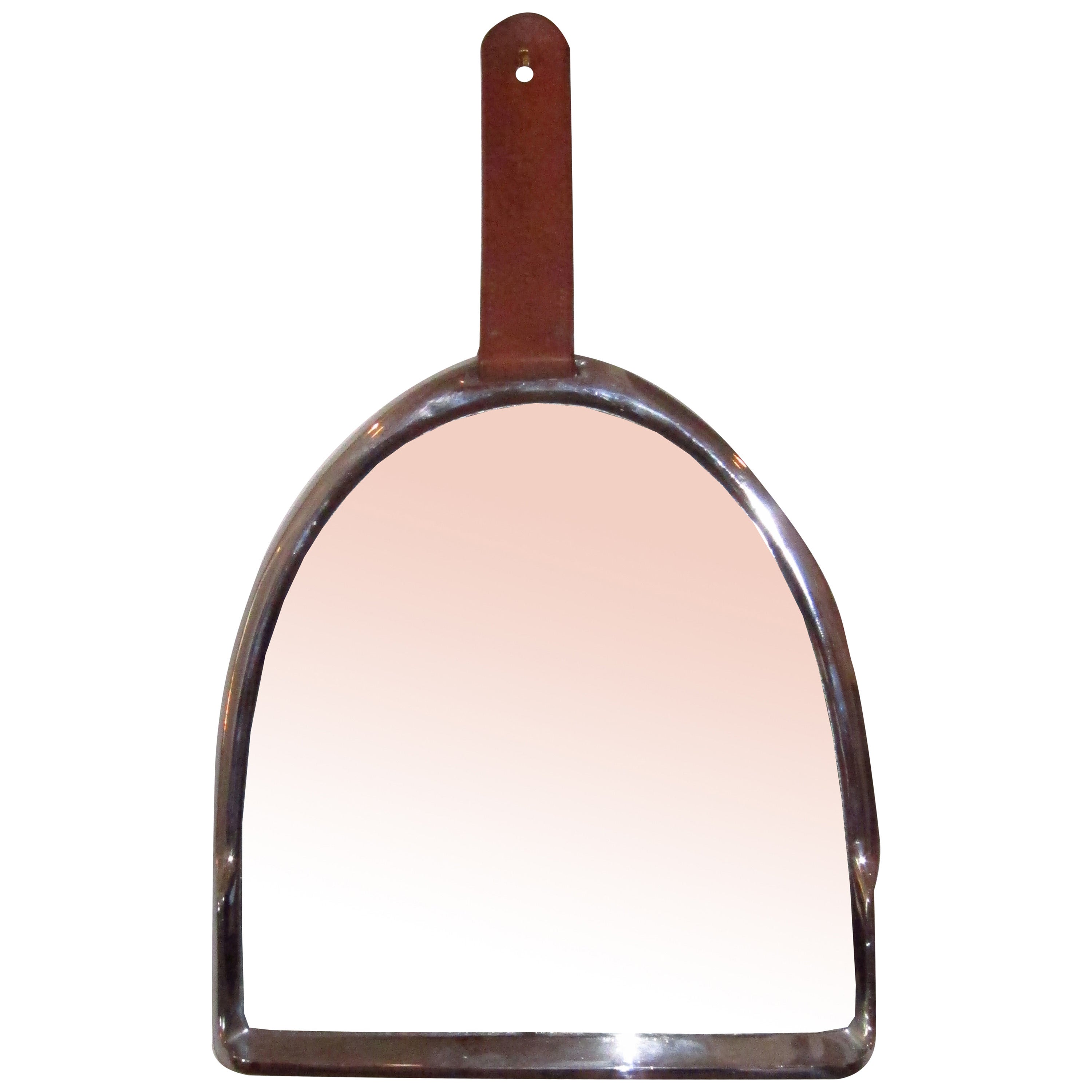 Wall Hanging "Stirrup" Mirror, France, 1970s