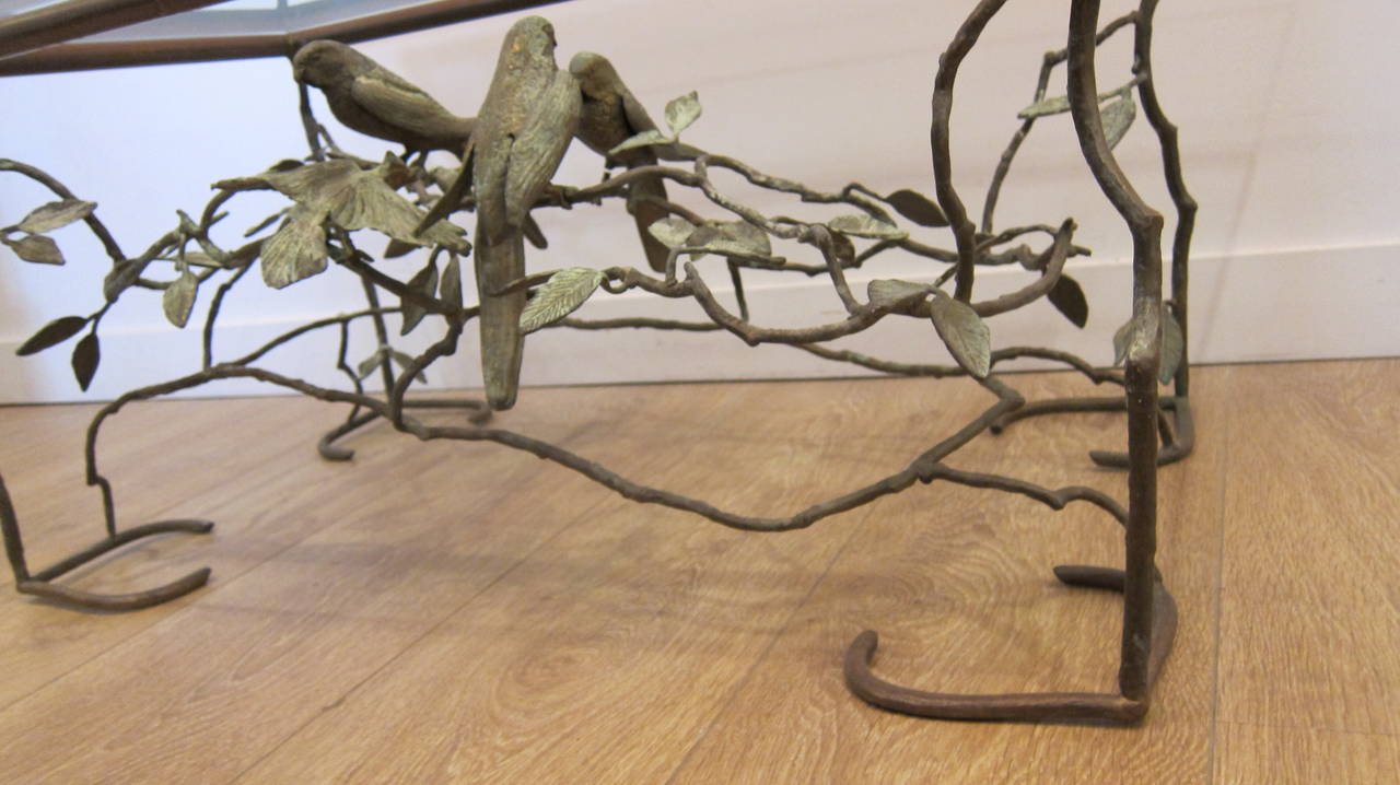 Mid-20th Century Bronze Coffee Table Base in Giacometti Style