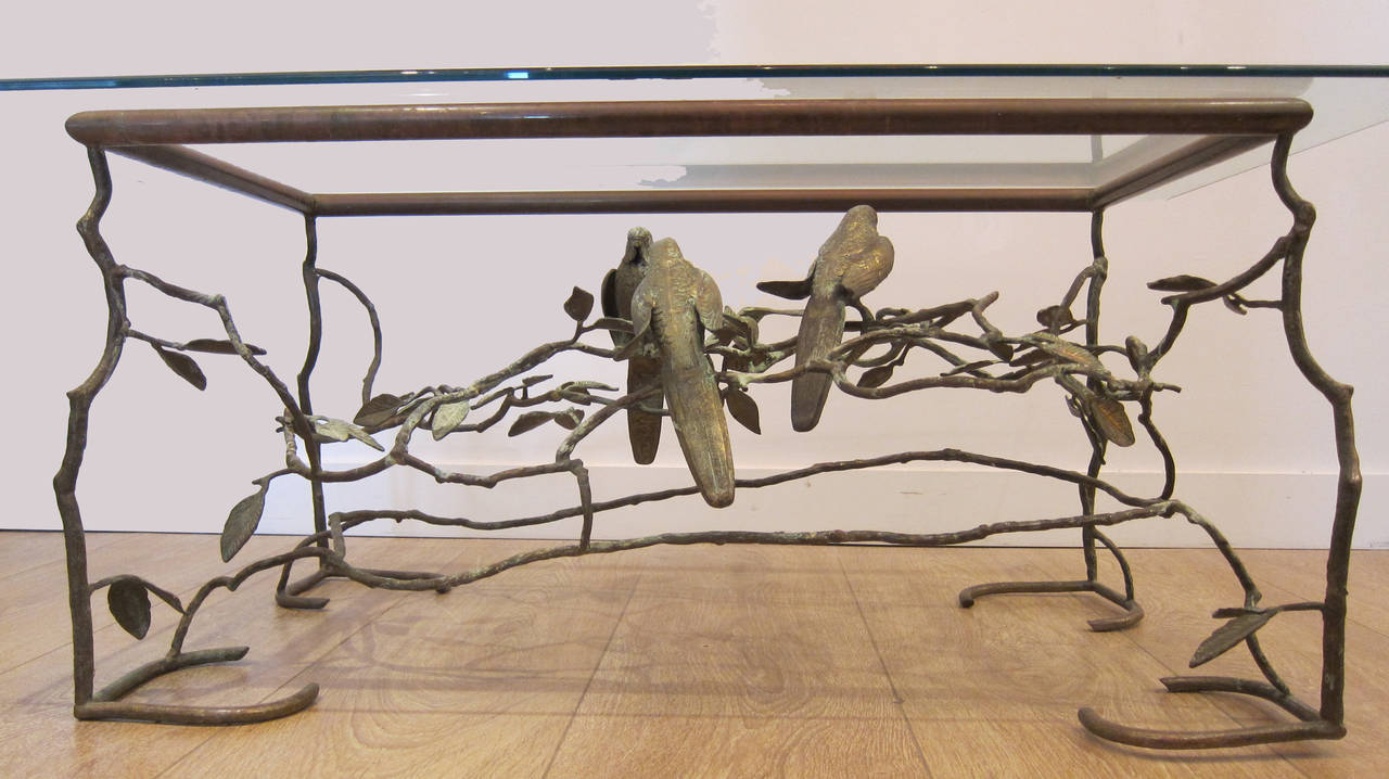 Bronze Coffee Table Base in Giacometti Style 2