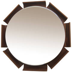 Italian 1960s Bent Wood Mirror