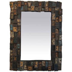 Torch Cut Patchwork Metal Wall Mirror