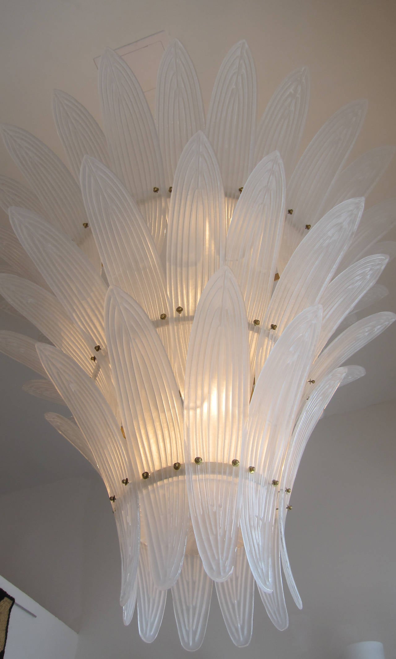 Three-Tier Murano Glass "Palm" Chandelier