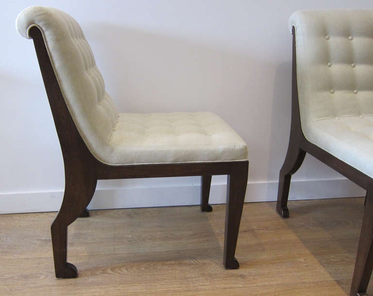 French Pair of Slipper Chairs in the Manner of DuPlantier