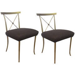 Pair of Brass Side Chairs