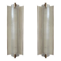 Pair of French Perforated Metal Sconces.