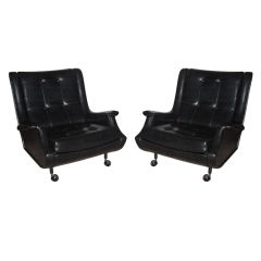 Rare Pair of "Regent" Lounge Chairs by Marco Zanuso.