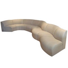 Milo Baughman, 8 Pieces Modular Serpentine Sofa.