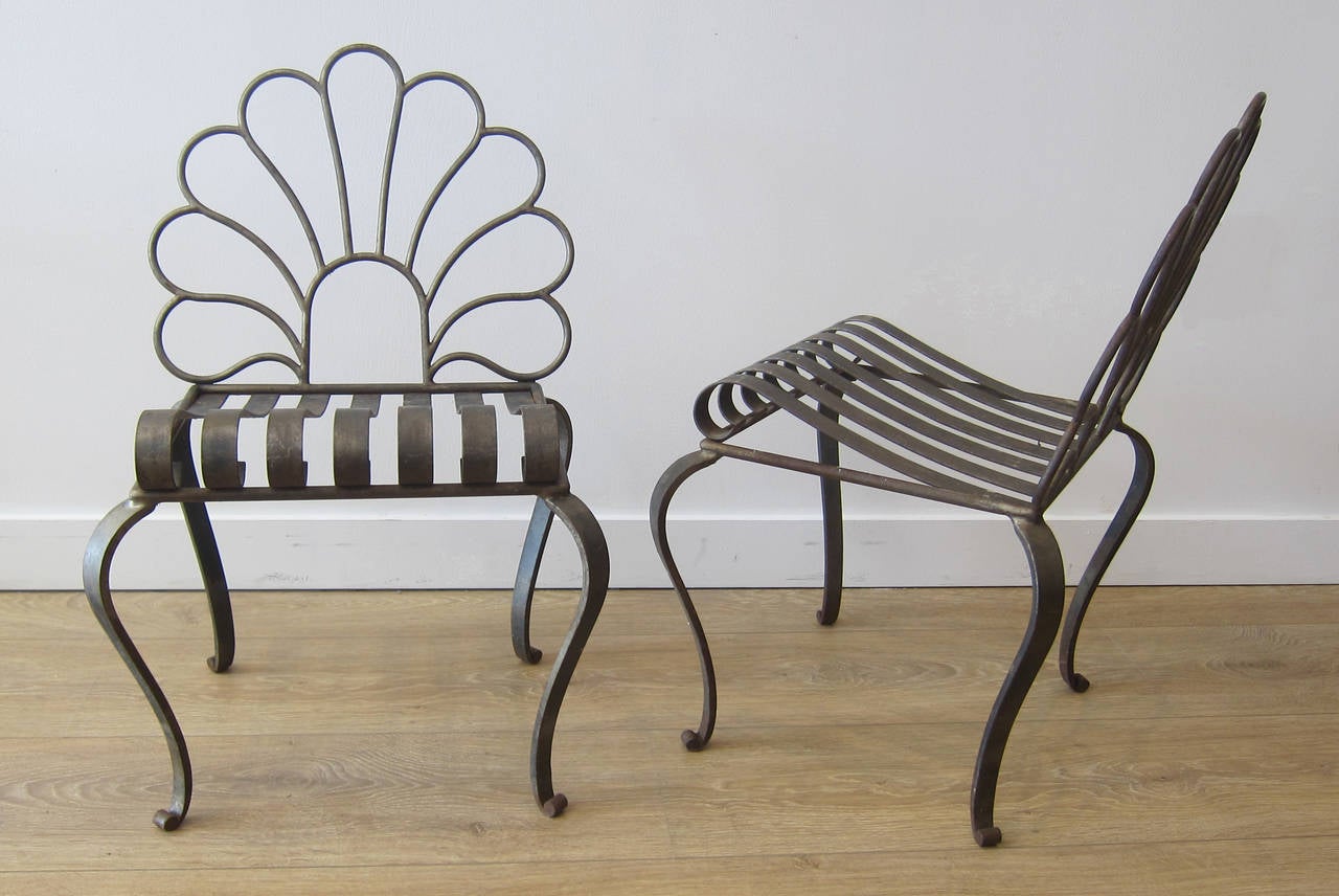 Pair of Metal Chairs by Jean Charles Moreux