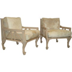 Pair of "Thebes" lounge Chairs.