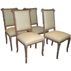 Set of Four Whimsical Twig Chairs.
