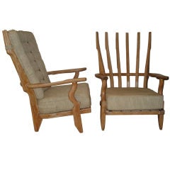 Architectural Cerused Oak Lounge Chairs.