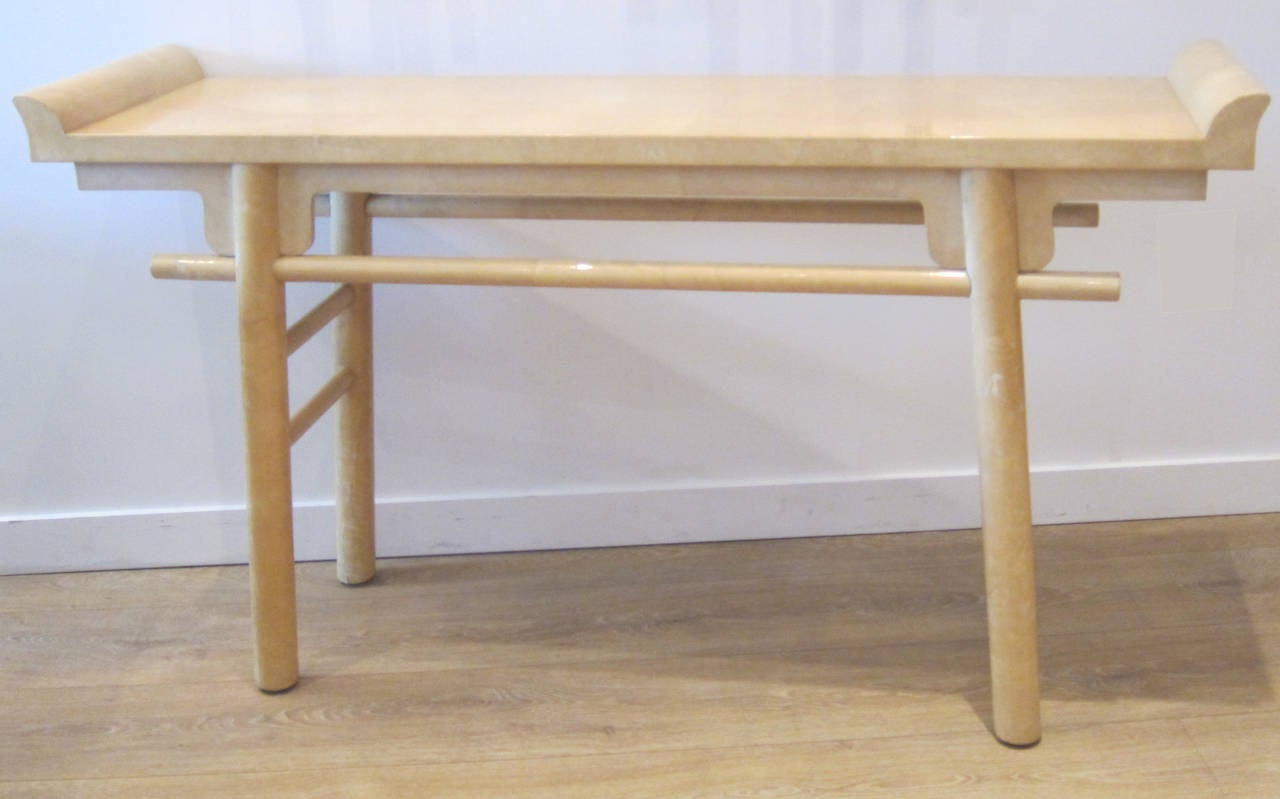 Goatskin Karl Springer Parchment Console Table